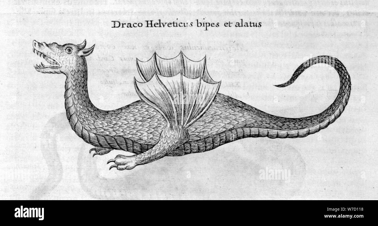 Dragon, 1678. Artist: Athanasius Kircher Stock Photo