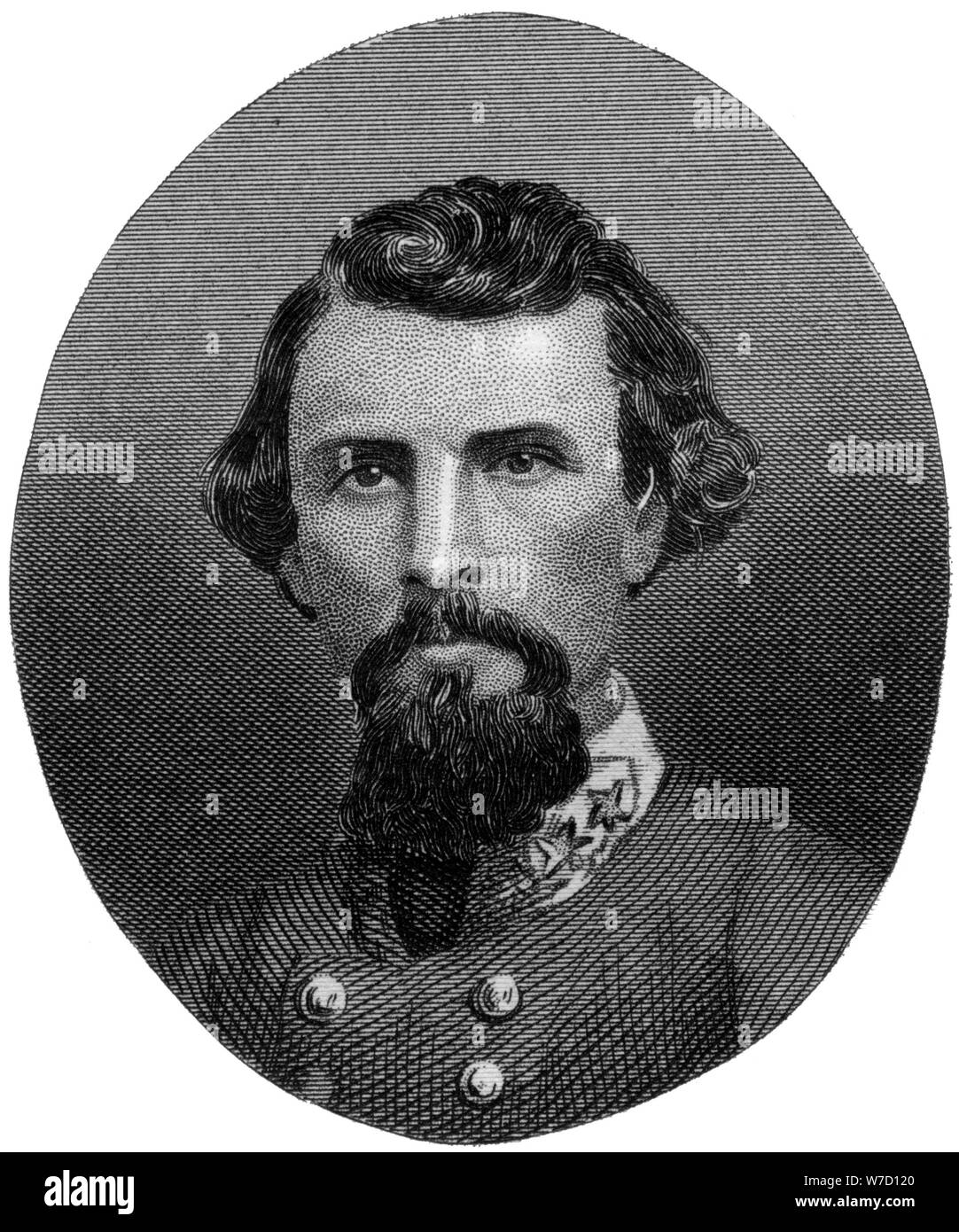 Nathan Bedford Forrest, Confederate general, 1862-1867.Artist: J Rogers Stock Photo