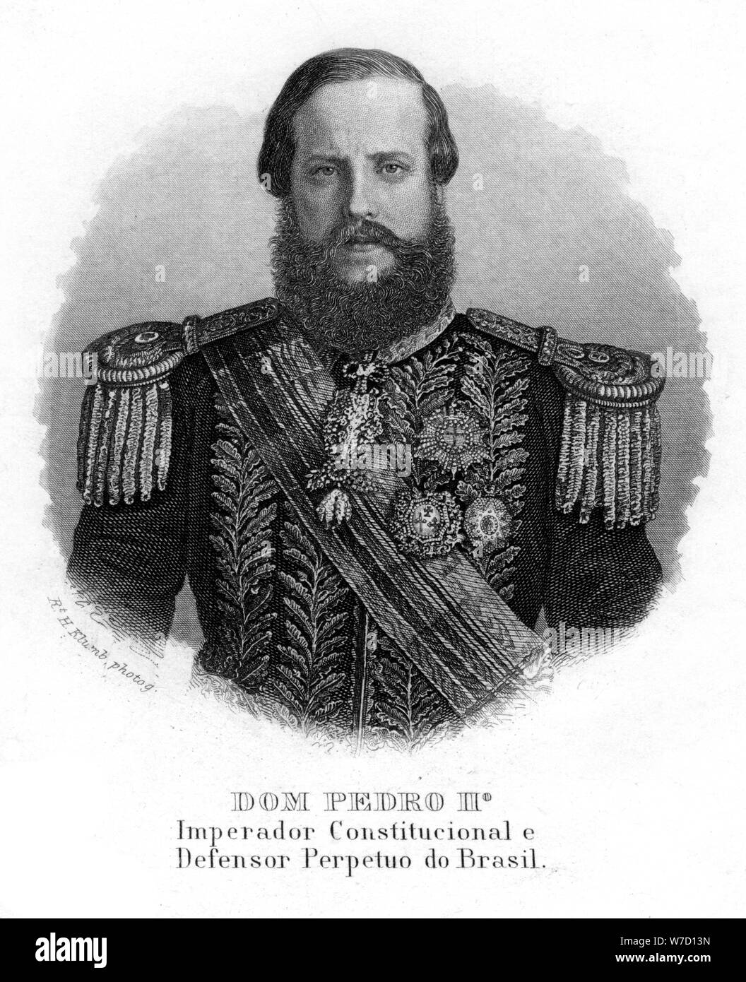 Pedro II of Brazil, Emperor of Brazil, 19th century.Artist: R H Klumb Stock Photo