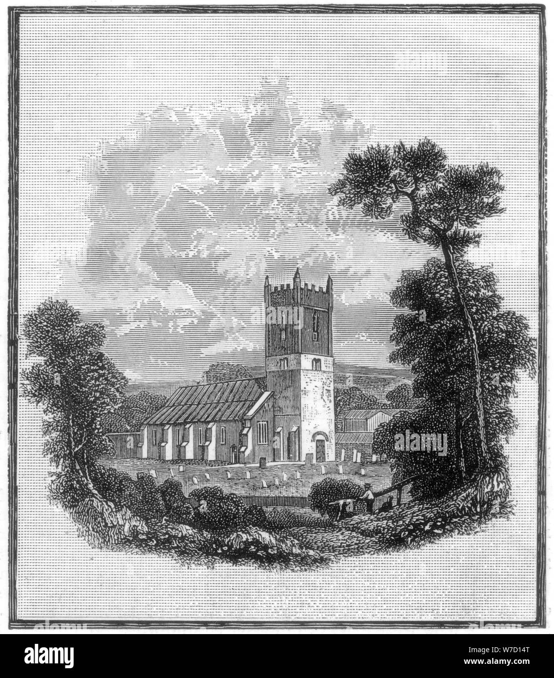 Lord Byron's burial place, Hucknall Torkard church, Nottinghamshire, 1888. Artist: Unknown Stock Photo