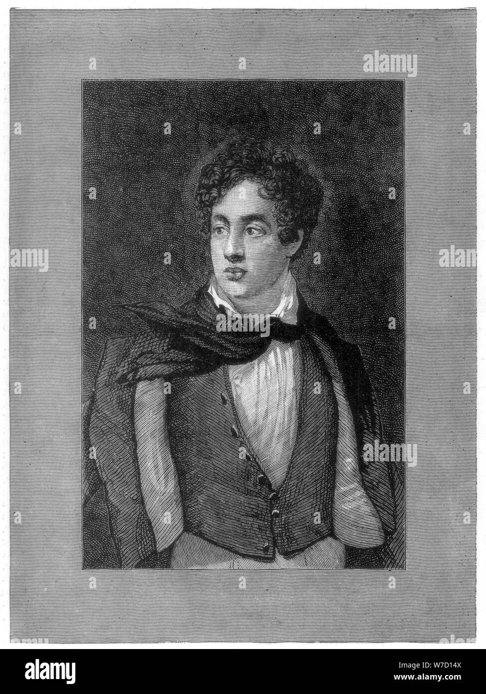 George Byron, 6th Baron Byron, British poet, (1888). Artist: Unknown Stock Photo