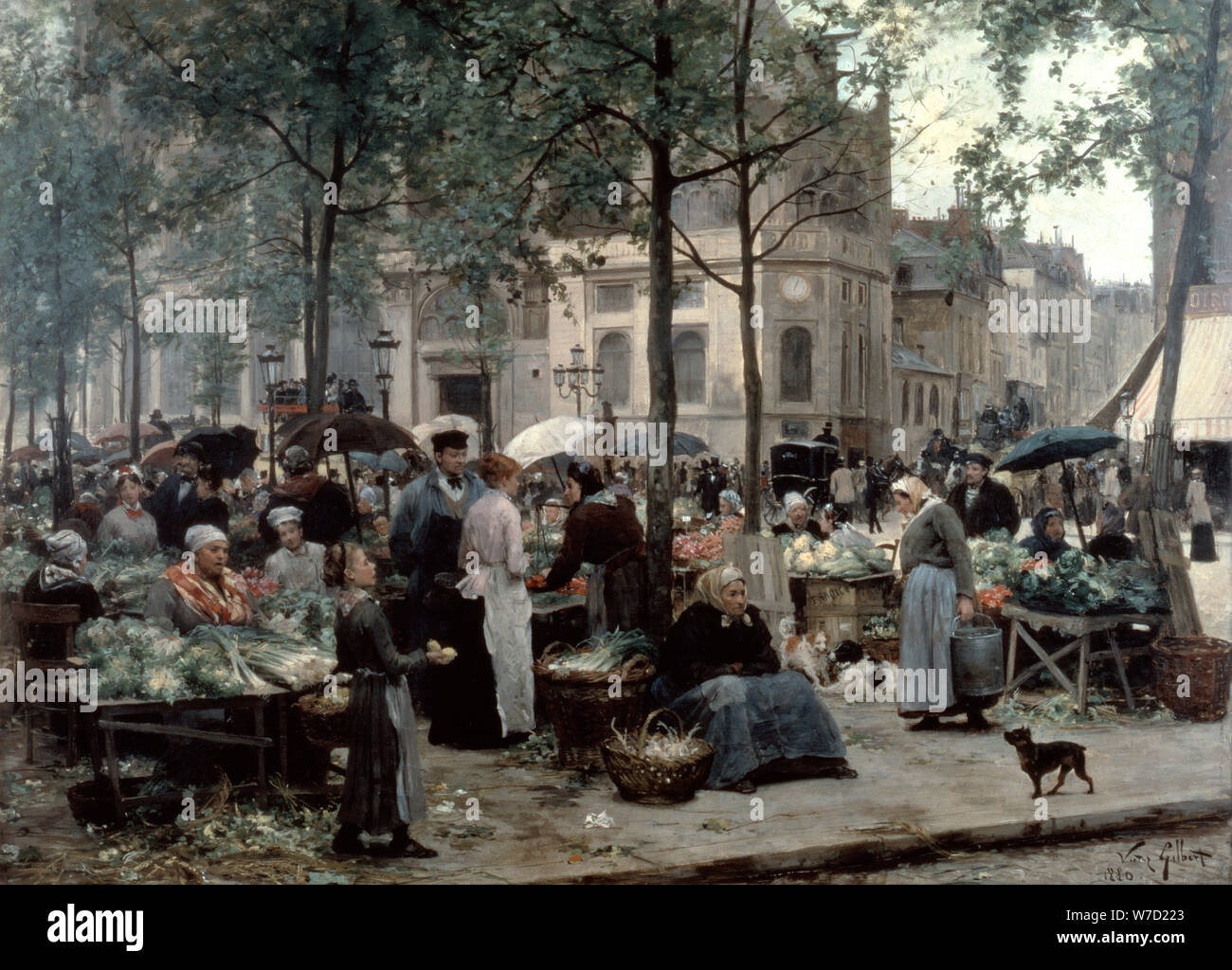 'Les Halles, Paris 'Central Market'', 1880. Artist: Gilbert Victor Gabriel Stock Photo