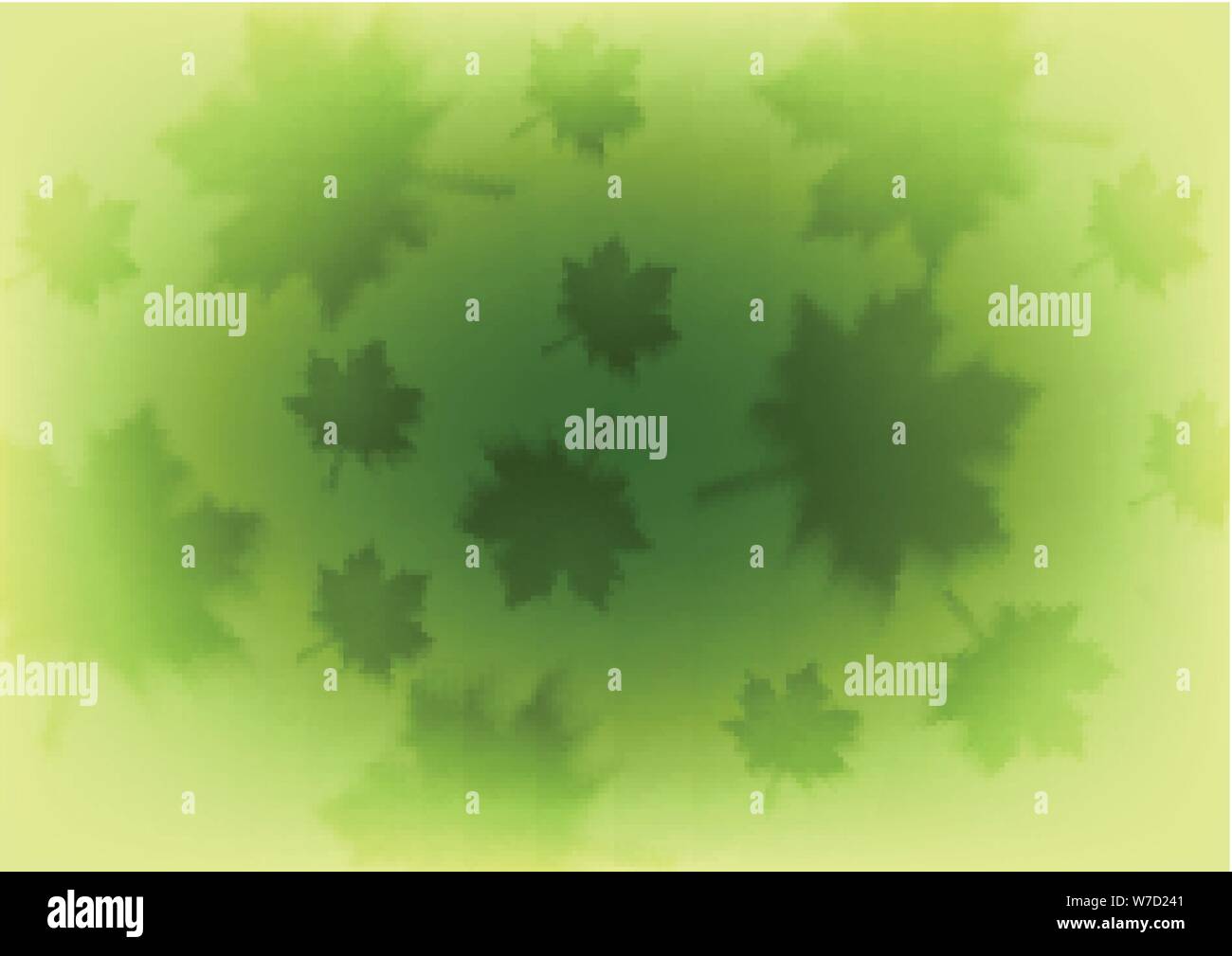Abstract green blurred leaves shiny summer background. Vector design Stock Vector