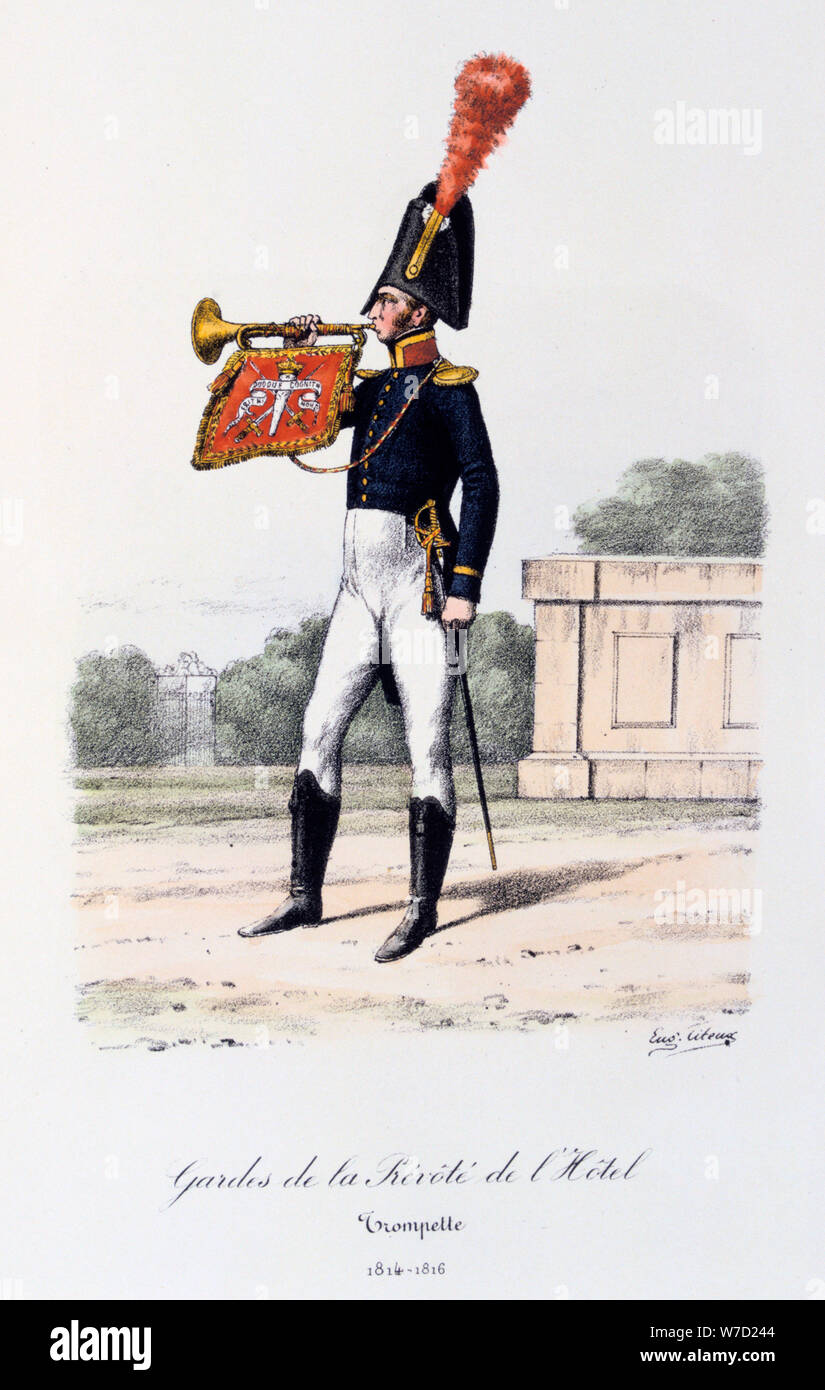 'Gardes de la Prevote de l'Hotel, Trumpeter', 1814-16 Artist: Eugene Titeux Stock Photo