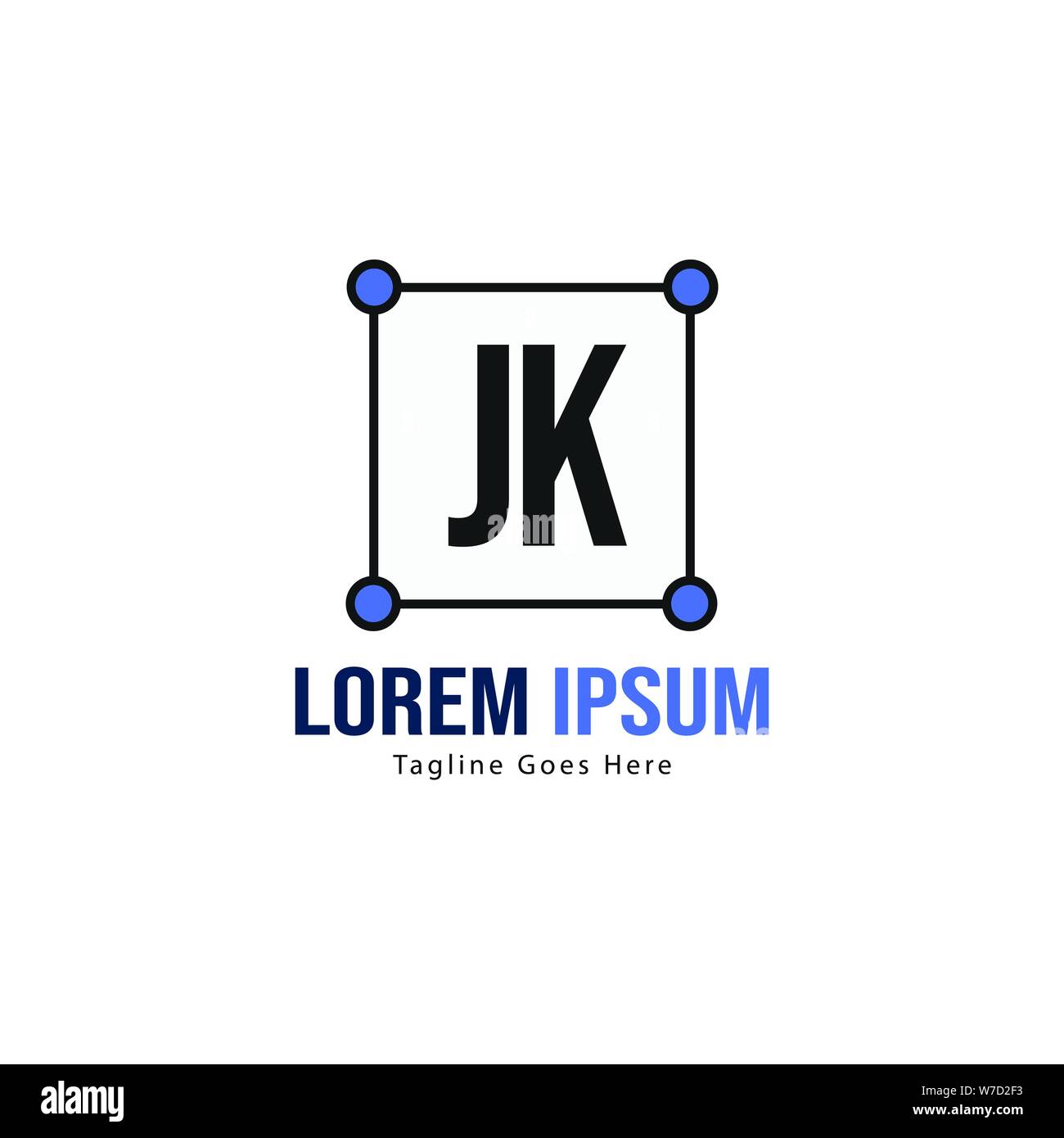 Initial JK logo template with modern frame. Minimalist JK letter logo ...