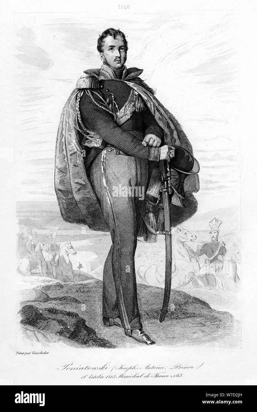 Joseph Antoni Poniatowski (1763-1813), Polish prince and Marshal of France, 1839.Artist: Contenau Stock Photo