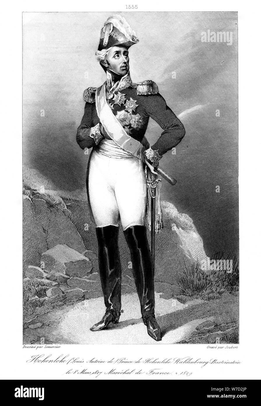 Louis Aloysius, Prince of Hohenlohe-Waldenburg-Bartenstein (1765-1829), Marshal of France, 1839. Creator: Joubert. Stock Photo