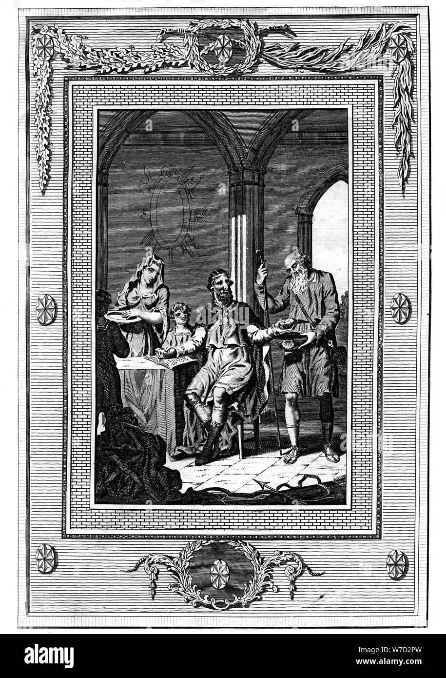 Alfred The Great dividing his loaf with a poor pilgrim, 9th century ...
