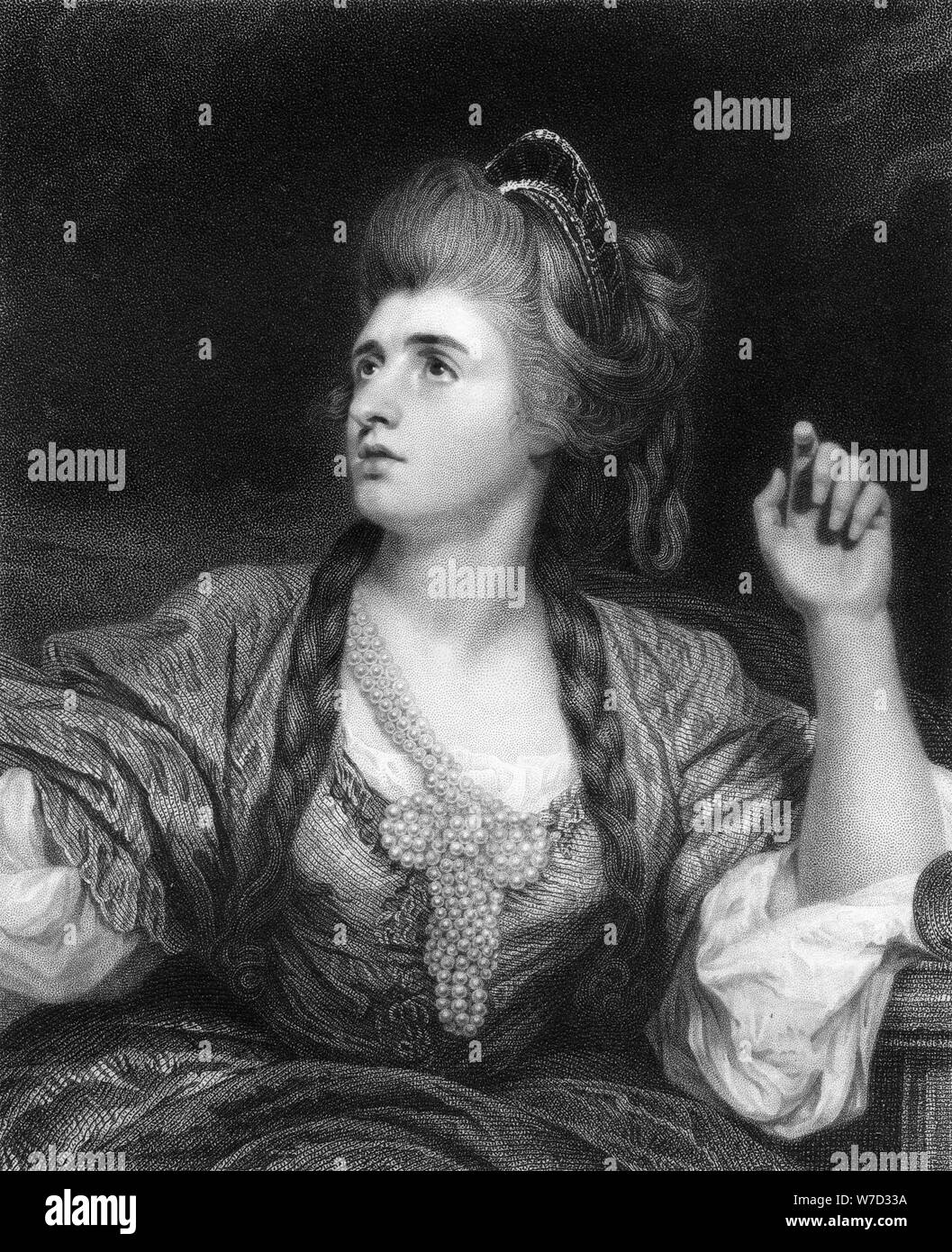 Sarah Siddons, English tragic actress, (1836).Artist: W Holl Stock Photo