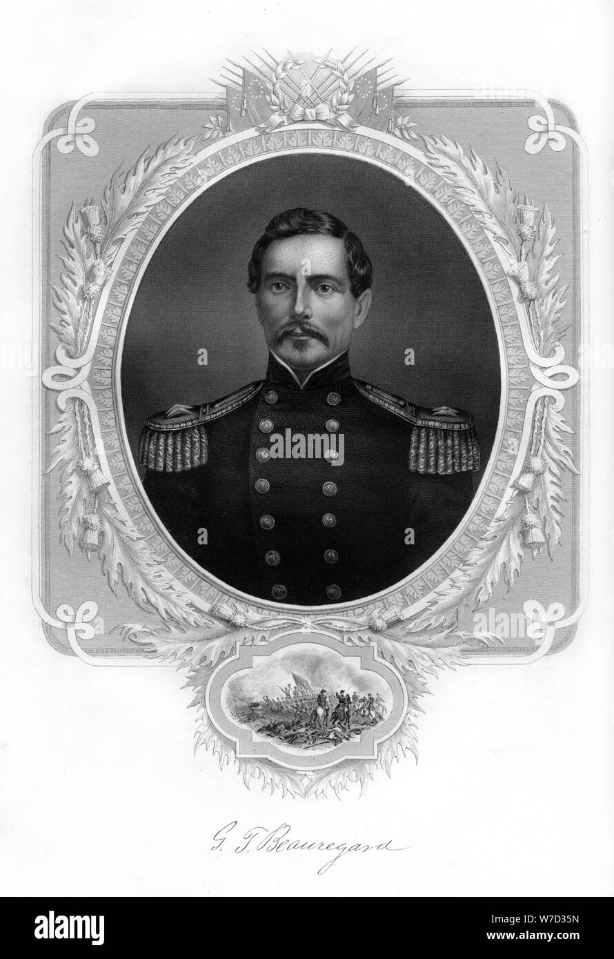 General PGT Beauregard, Confederate Army general, 1862-1867. Artist: Unknown Stock Photo