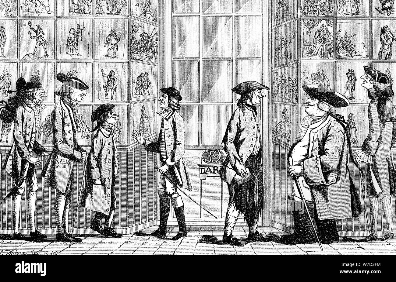 'The Macaroni Print Shop', 1772. Artist: Unknown Stock Photo