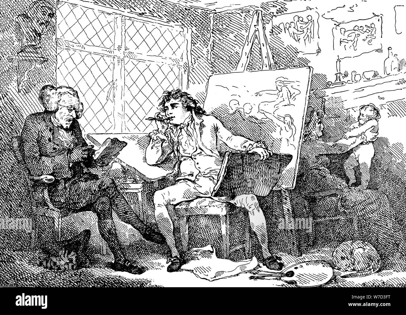 'The Historian animating the mind of a young painter', 1784.Artist: Thomas Rowlandson Stock Photo