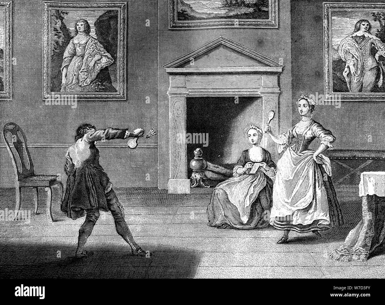 'Battledore and Shuttlecock', 1743.Artist: Nathaniel Parr Stock Photo ...