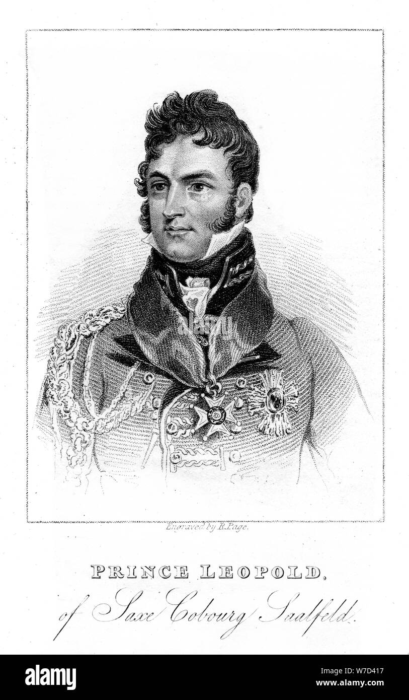 Prince Leopold of Saxe-Coburg-Saalfeld, 1823. Artist: Unknown Stock Photo