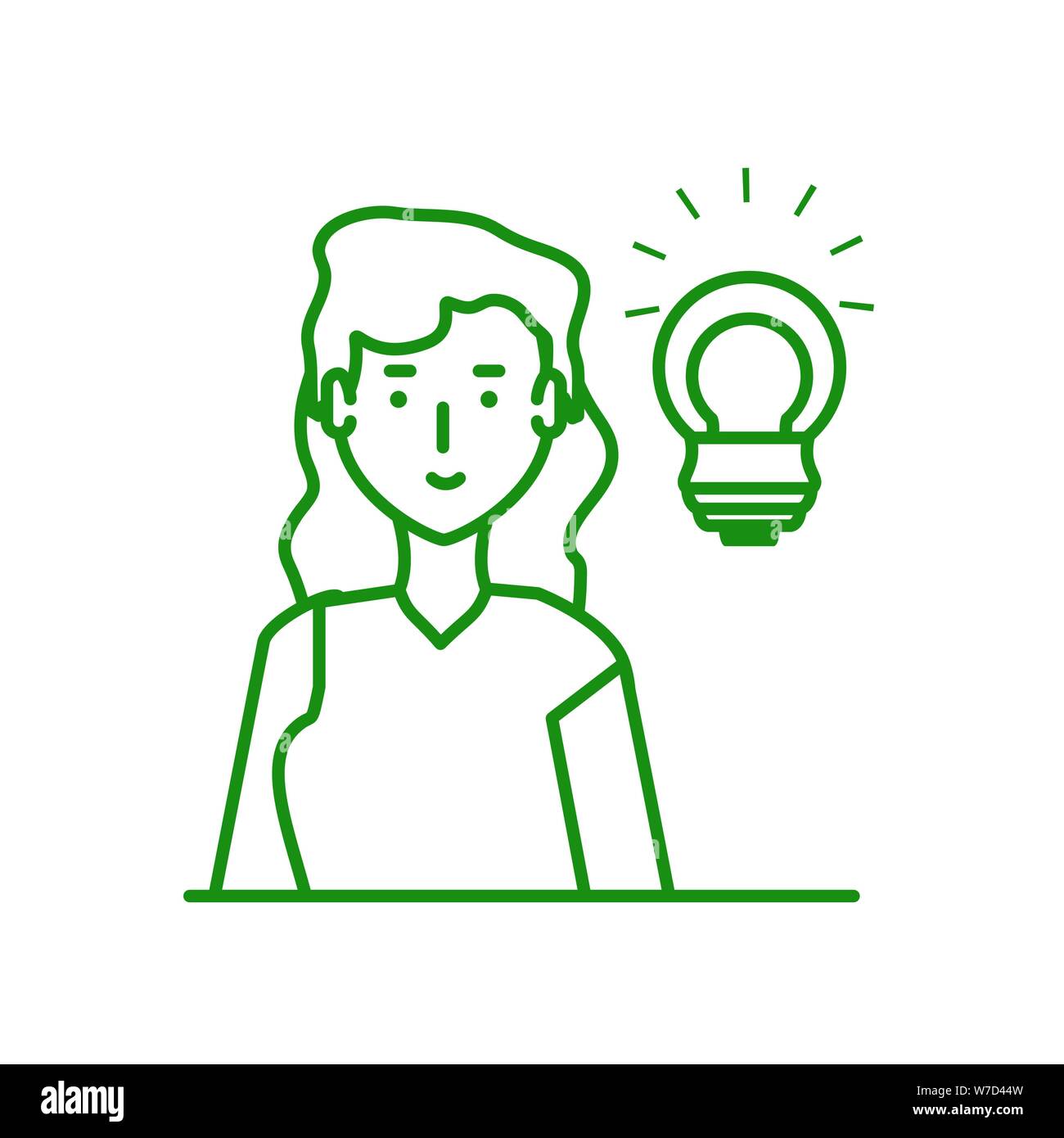 Woman energy saving light bulb Stock Vector Images - Alamy