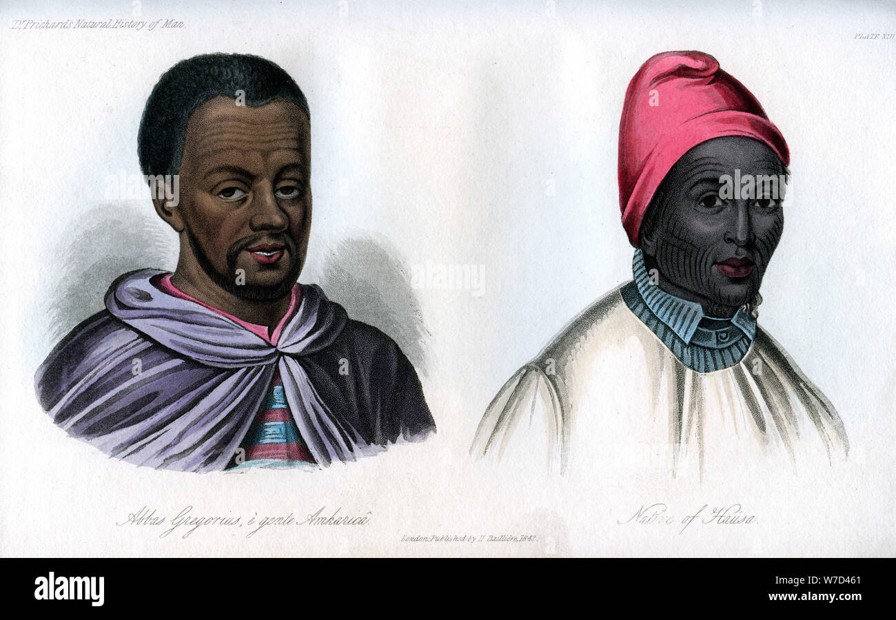 Abbas Gregorius and a native of Hausa, 1848. Artist: Unknown Stock Photo