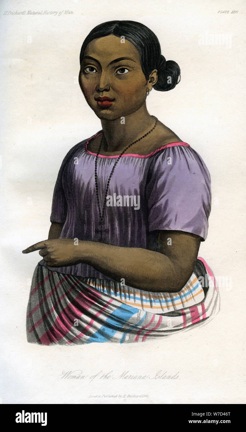 'Woman of the Mariana Islands', 1848. Artist: Unknown Stock Photo