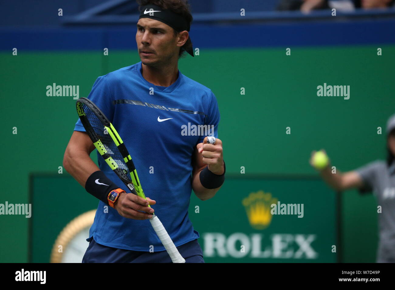 Rafael Nadal of Spain celebrates after scoring against Grigor Dimitrov of  Bulgaria in their quarterfinals of men's singles during the Shanghai Rolex  M Stock Photo - Alamy