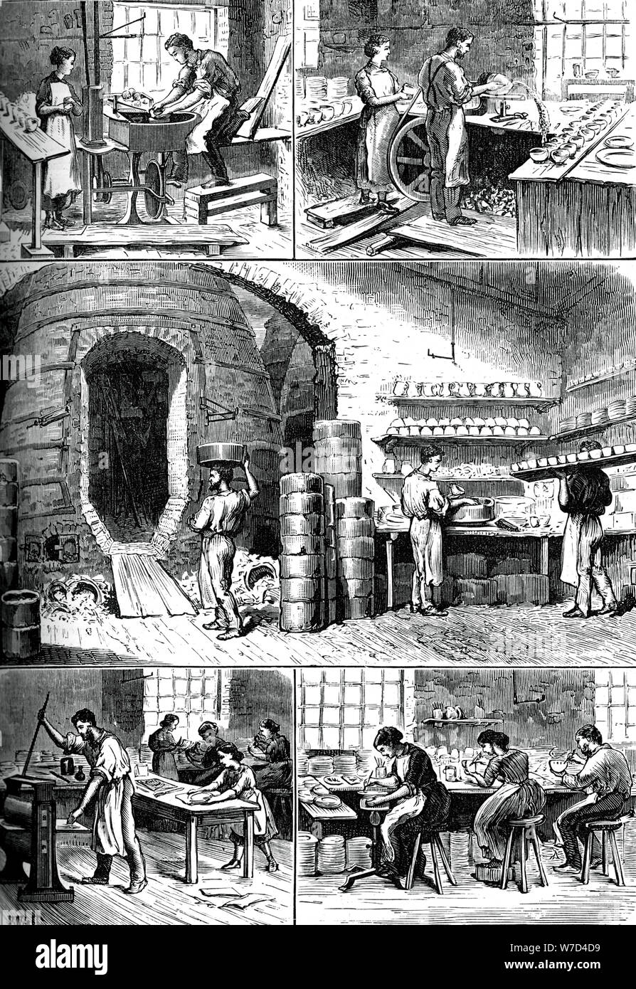 Various pottery processes, c1880. Artist: Unknown Stock Photo