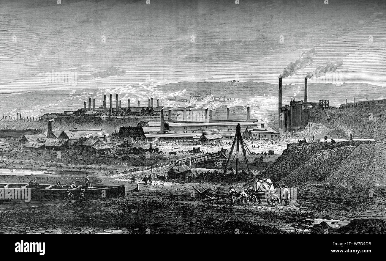 The Landore Siemens' steel works, c1880. Artist: Unknown Stock Photo