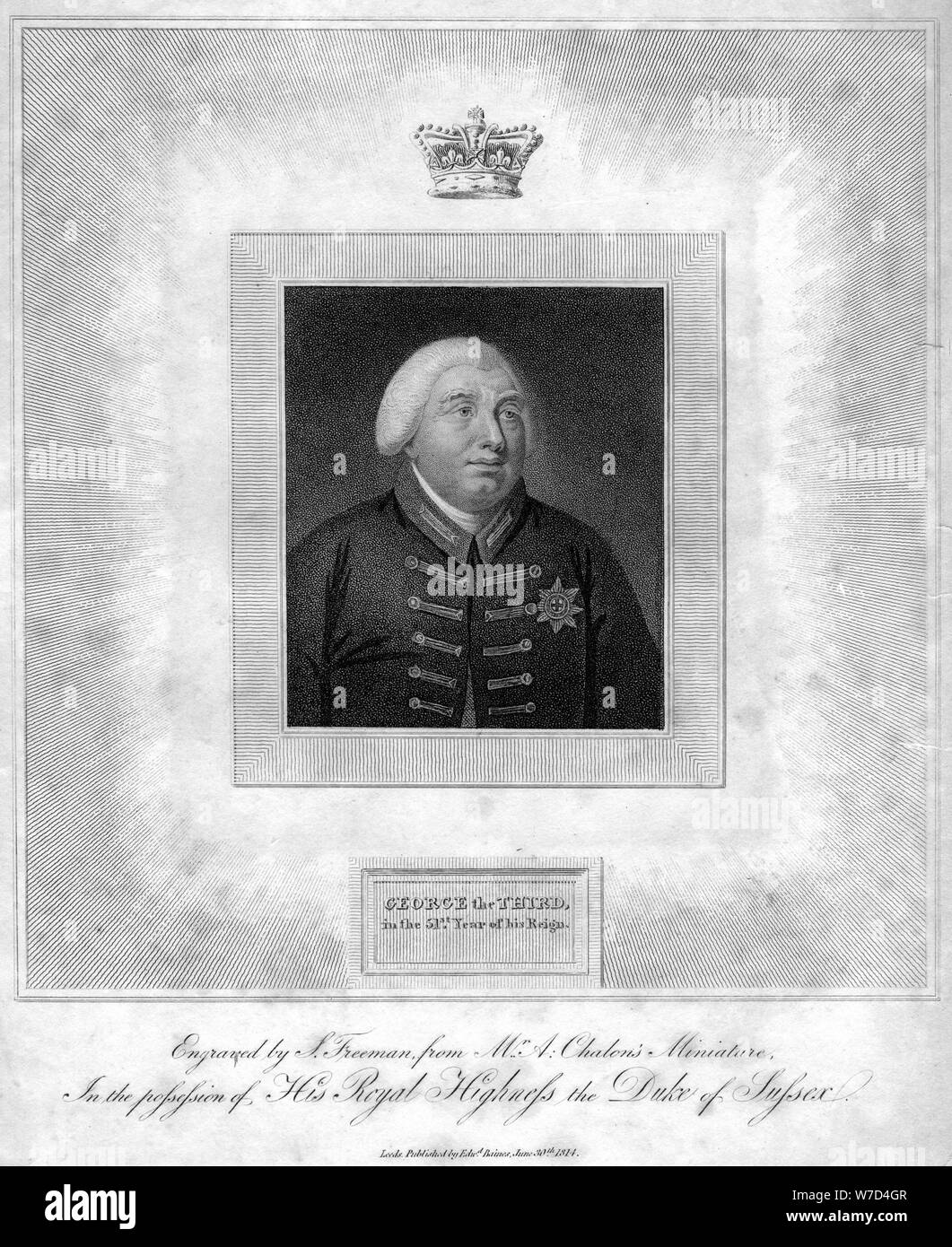 'George the Third in the 51st Year of his Reign', (1814).Artist: Freeman Stock Photo