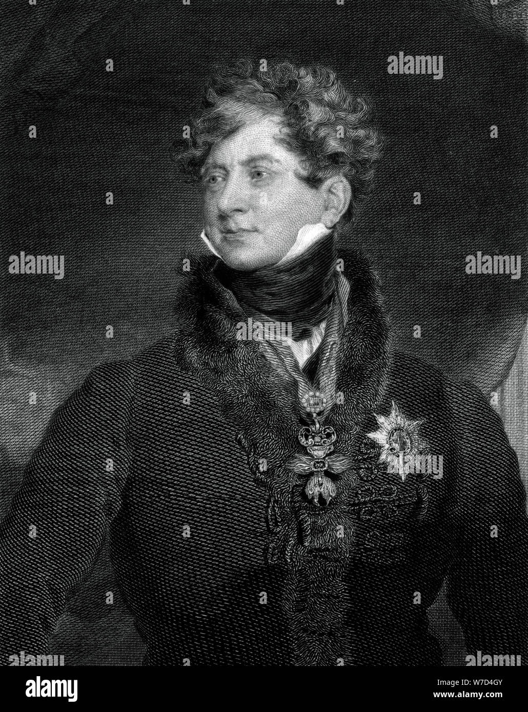 George IV, King of the United Kingdom and Hanover, 1829.Artist: William Ensom Stock Photo