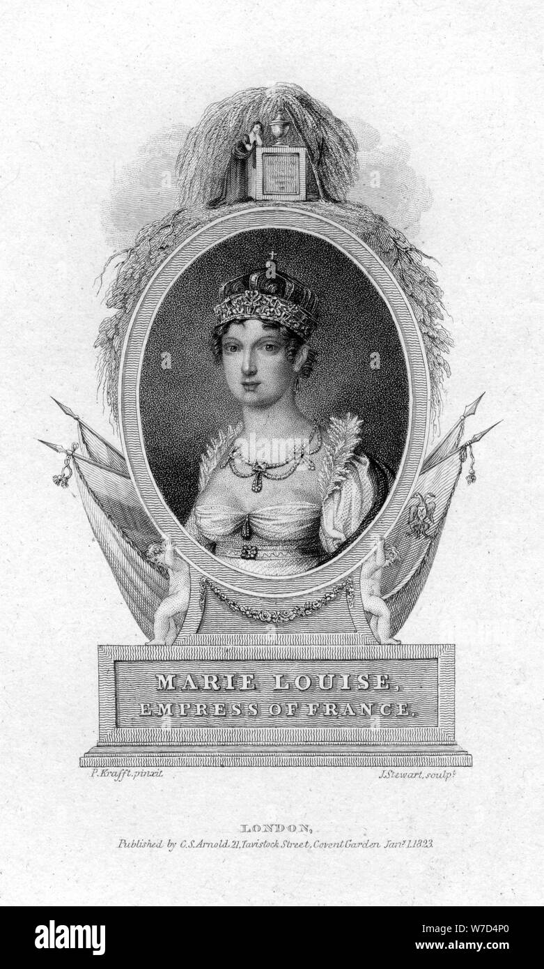 Empress Marie-Louise, second wife of Napoleon, 1823.Artist: J Stewart Stock Photo