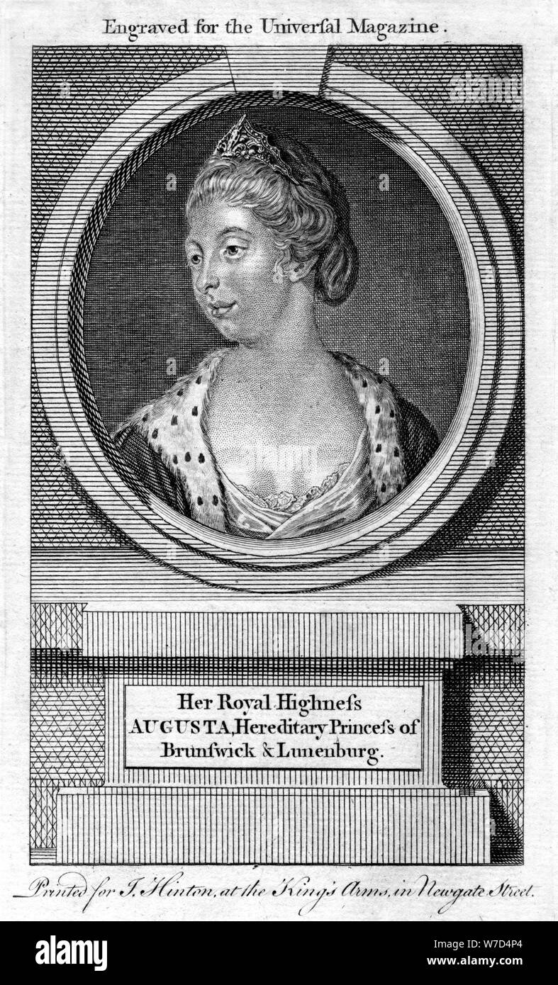 Princess Augusta Charlotte, Duchess of Brunswick-Wolfenbuttell, 18th century. Artist: Unknown Stock Photo