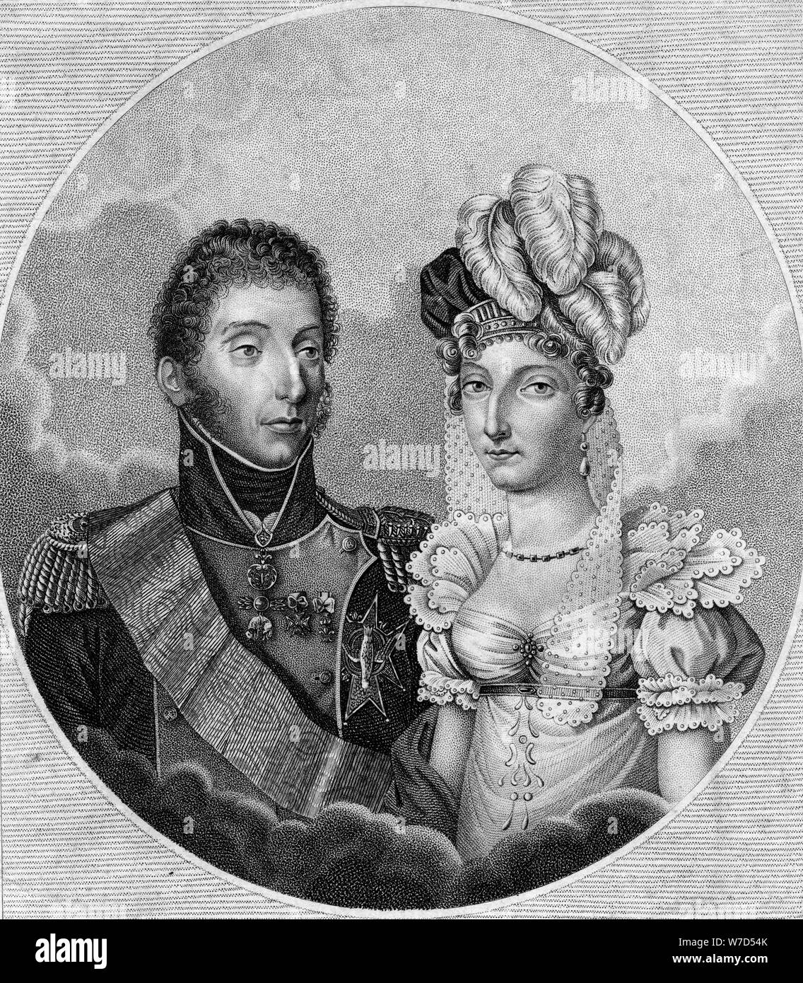 Louis-Antoine, Duke of Angouleme and Princess Marie-Therese Charlotte, 1799. Artist: Unknown Stock Photo
