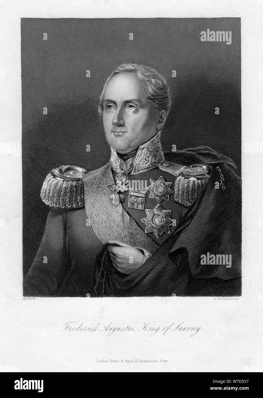 Frederick Augustus I, King of Saxony, 19th century.Artist: AH Payne Stock Photo