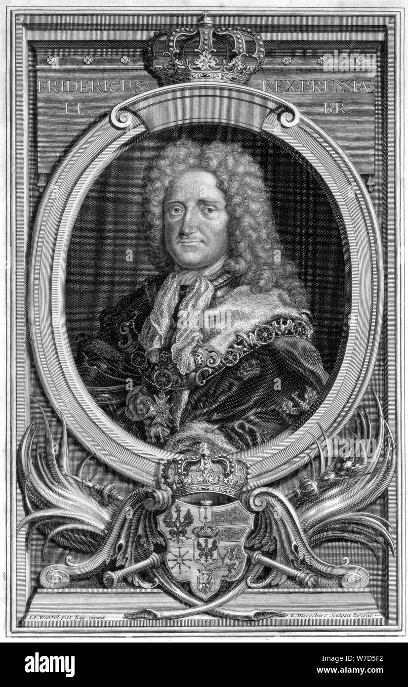 Frederick the Great, King of Prussia.Artist E Besrochers Stock Photo