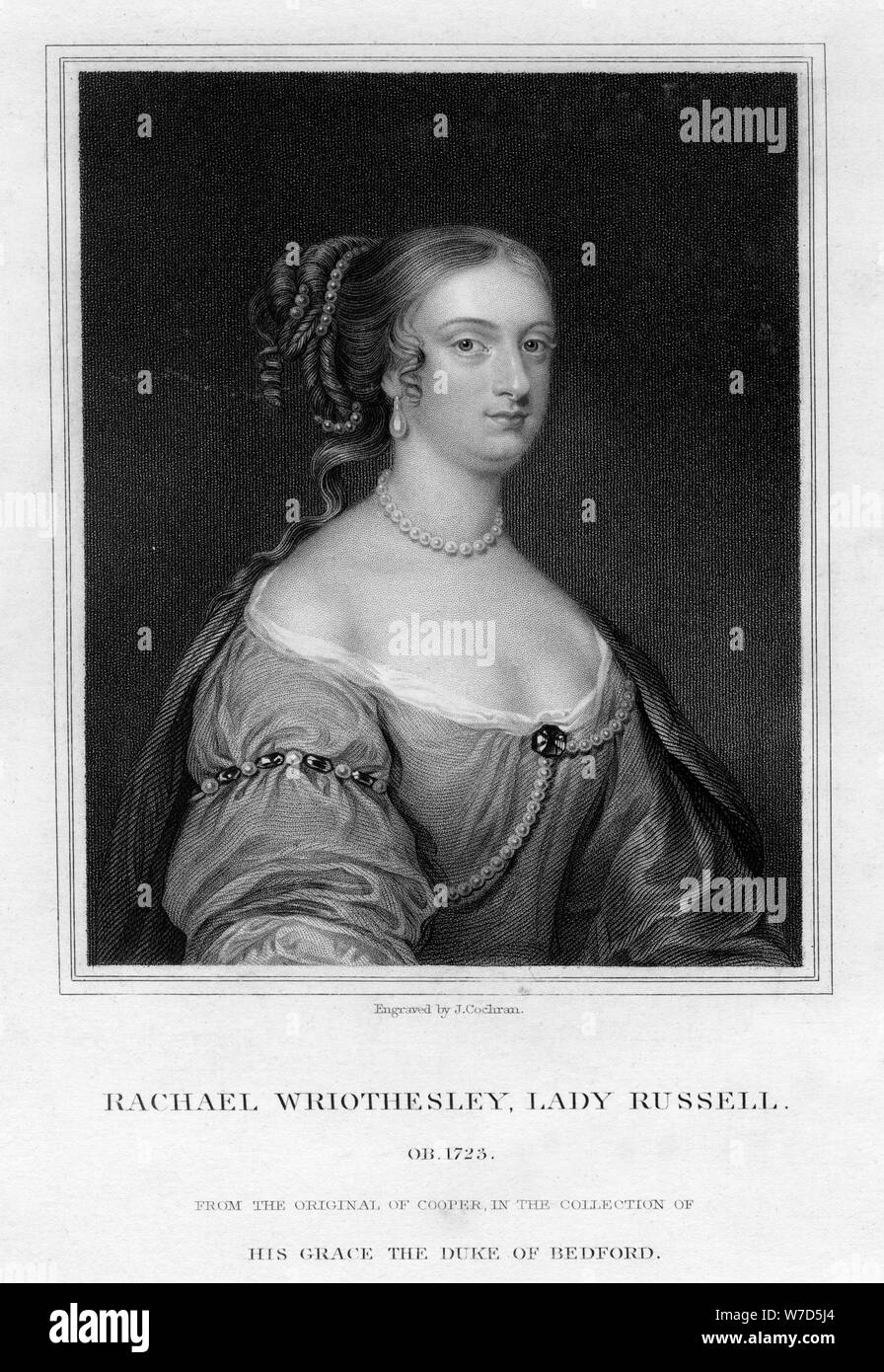 Rachael Wriothesley, Lady Russell, 19th century.Artist: J Cochran Stock Photo