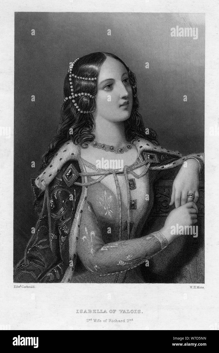 Isabella of Valois, second wife of Richard II, c1860.Artist: WH Mote Stock Photo
