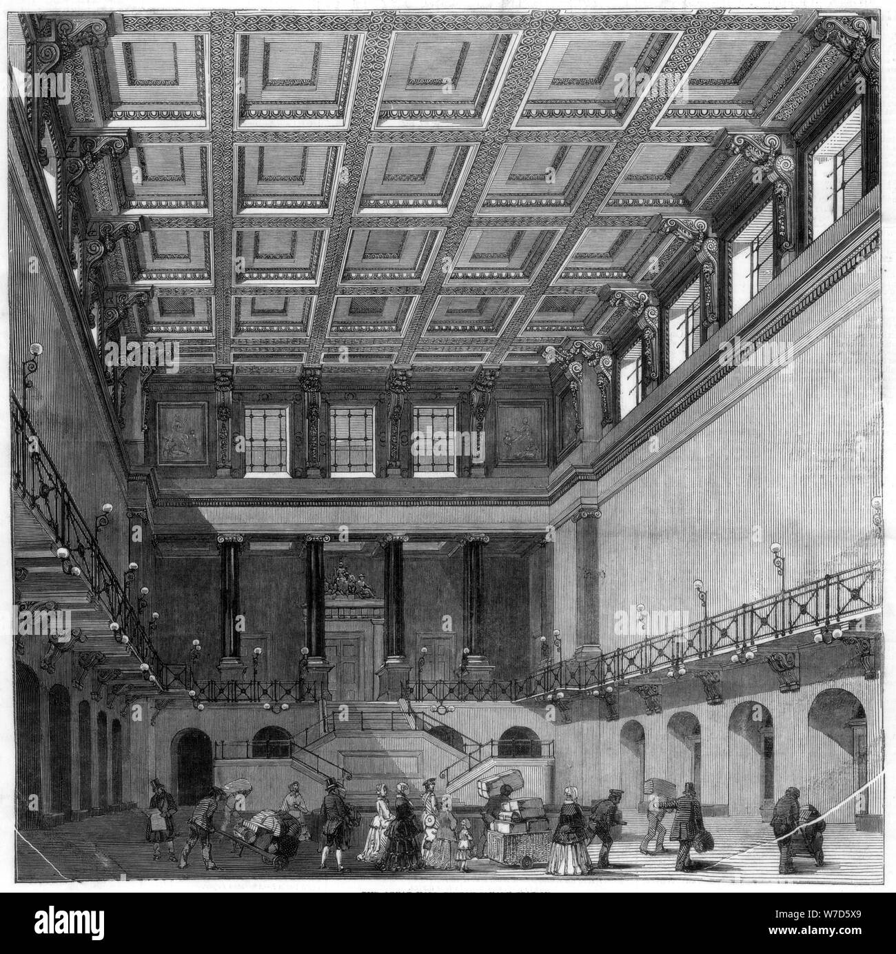 The Great Hall, Euston Square satation, 1849. Artist: Unknown Stock Photo