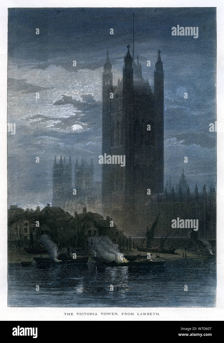'The Victoria Tower, from Lambeth'. Artist: Unknown Stock Photo