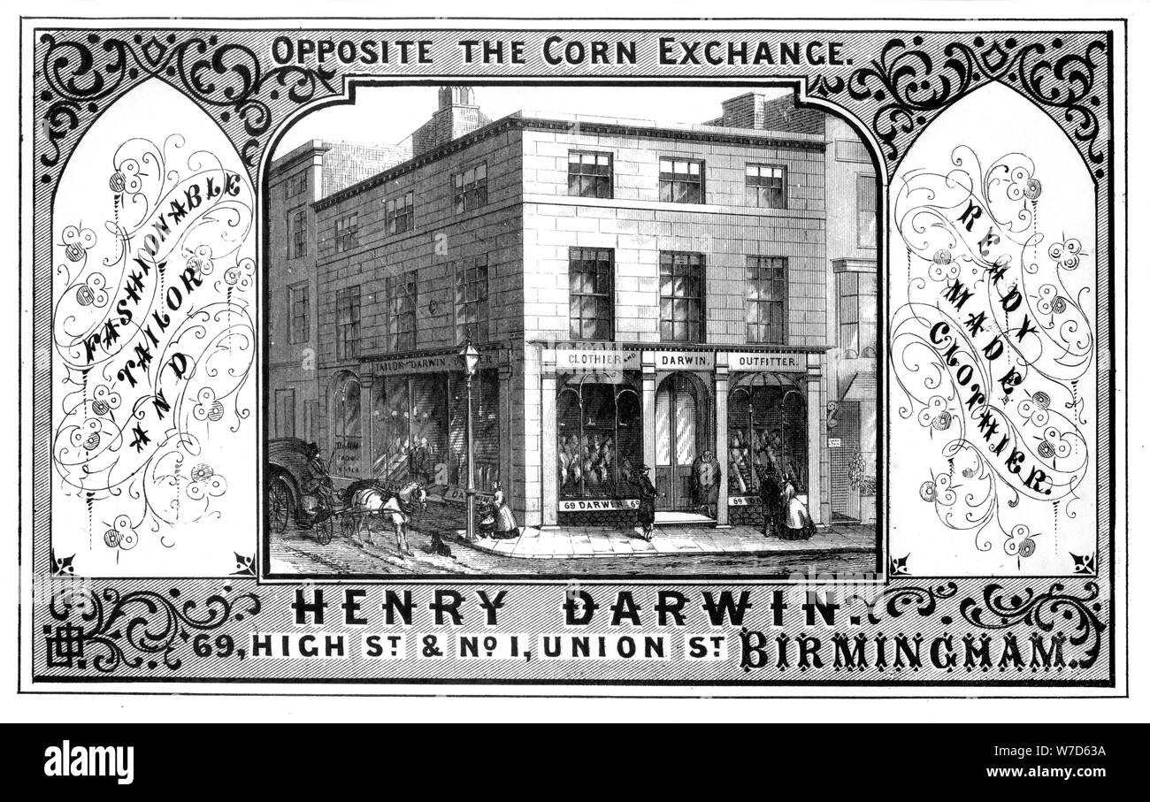 Henry Darwin tailor's shop, Birmingham, 19th century.Artist: T Underwood Stock Photo