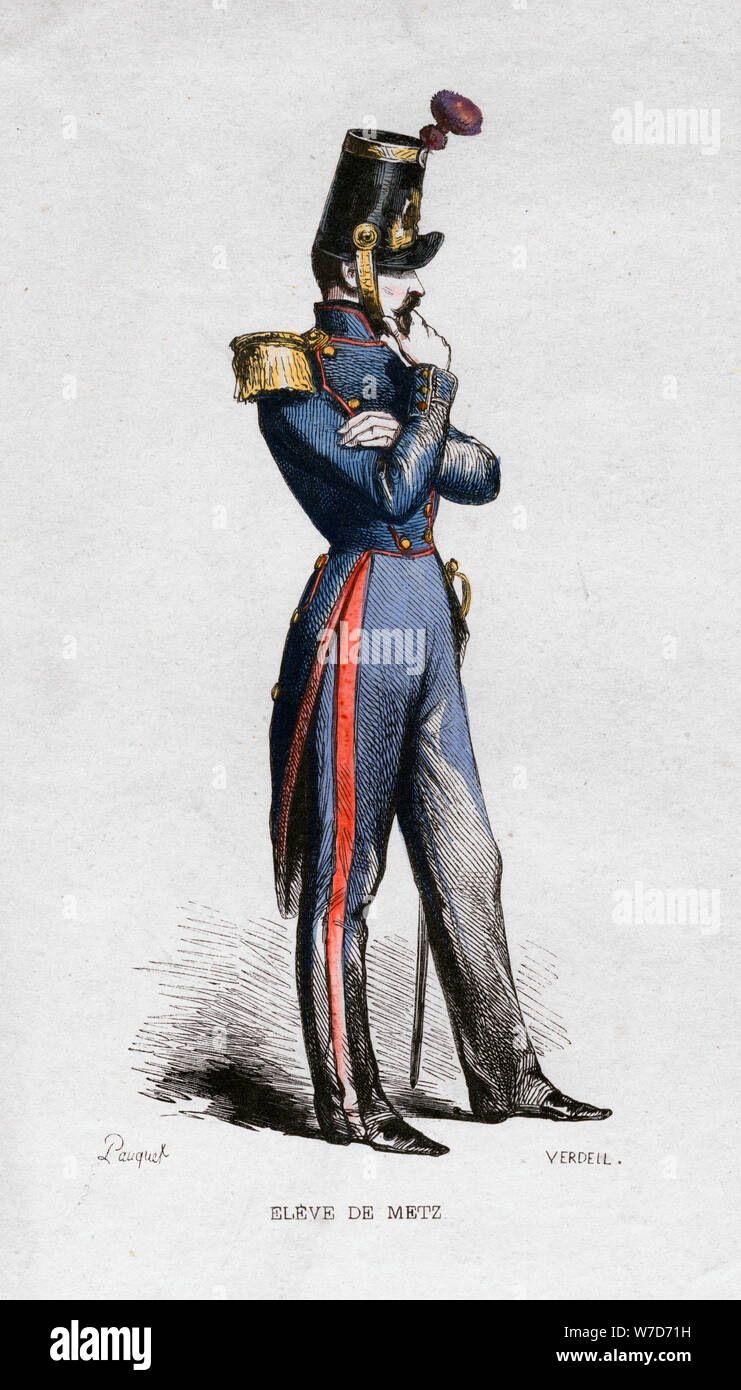 French military student, 19th century.Artist: Verdeil Stock Photo