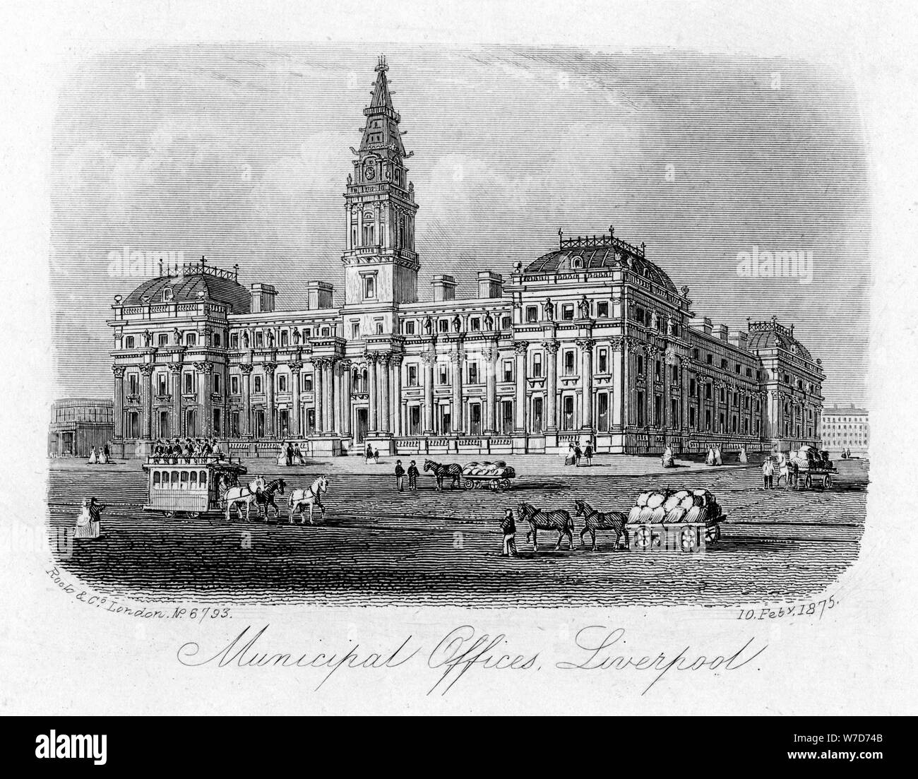 Municipal Offices, Liverpool, 10 February 1875. Artist: Unknown Stock Photo