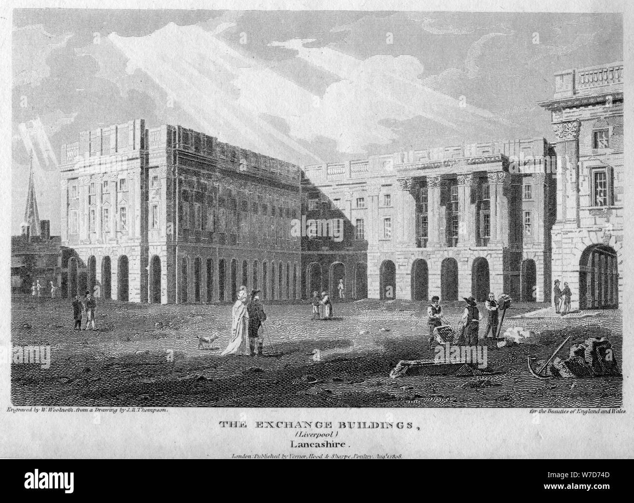 The Exchange Buildings, (Liverpool), Lancashire, August 1808. Artist: Unknown Stock Photo