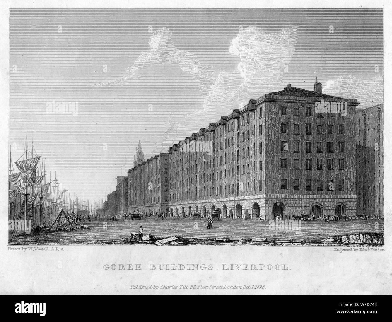 Goree Buildings, Liverpool, 1828.Artist: William Westall Stock Photo