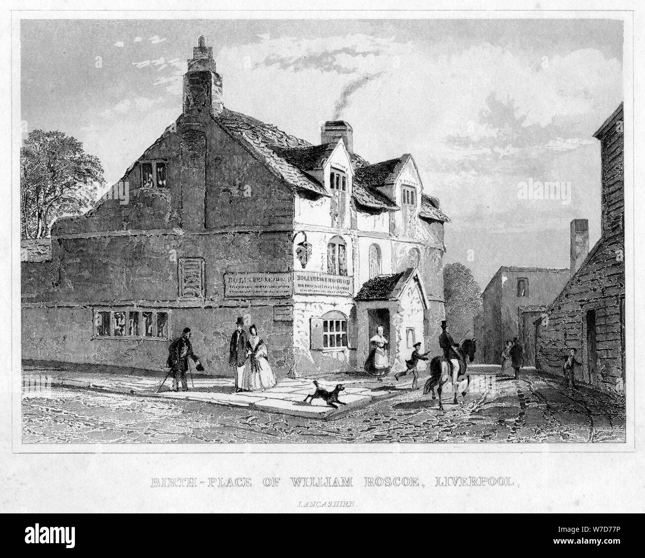 'Birth-Place of William Roscoe, Liverpool, Lancashire', 19th century. Artist: Unknown Stock Photo
