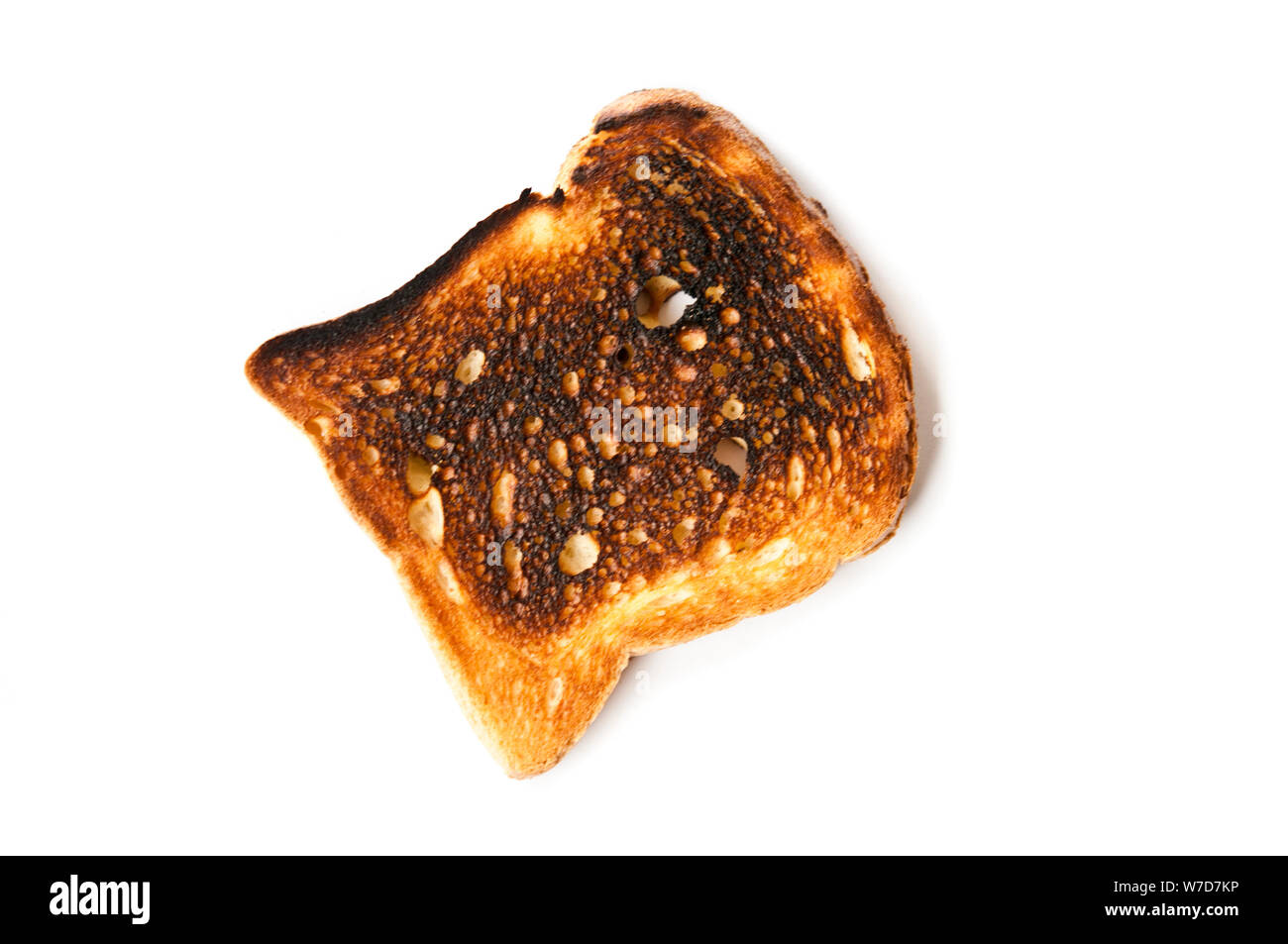 slice of toasted bread burned, isolated Stock Photo Alamy