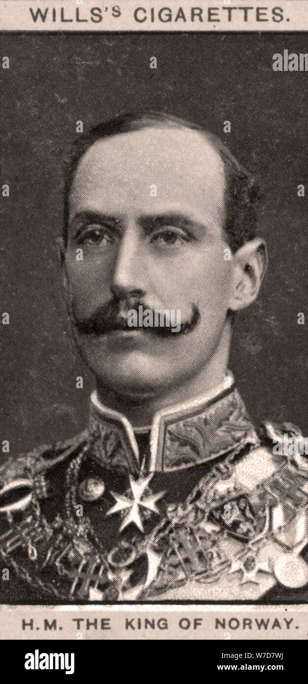 H.M The King of Norway, 1908.Artist: WD & HO Wills Stock Photo