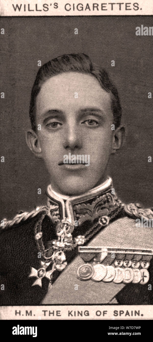 H.M The King of Spain, 1908.Artist: WD & HO Wills Stock Photo