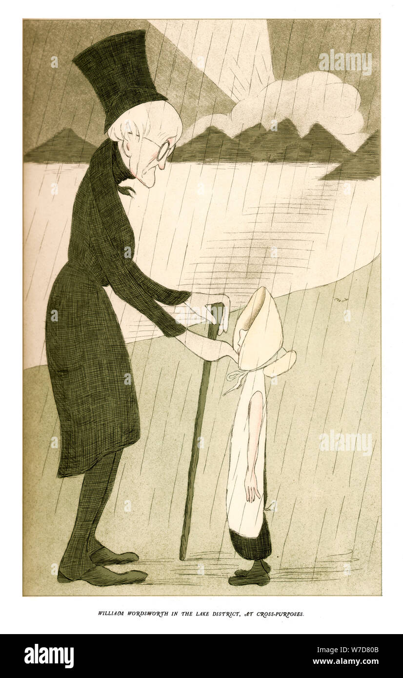 'William Wordsworth in the Lake District, at Cross-Purposes', 1904.Artist: Max Beerbohm Stock Photo