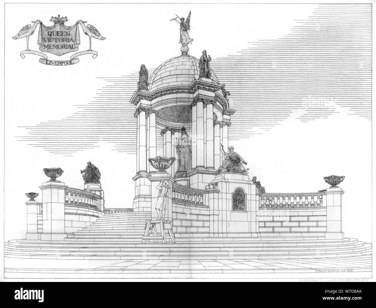 Premium Vector  Victoria memorial indian famous landmark outline  illustration