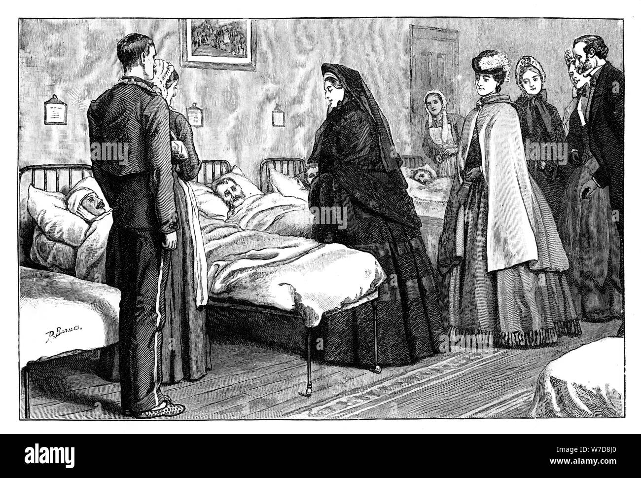 Visit of Queen Victoria to Netley Hospital, Hampshire, c1860s. Artist: Unknown Stock Photo