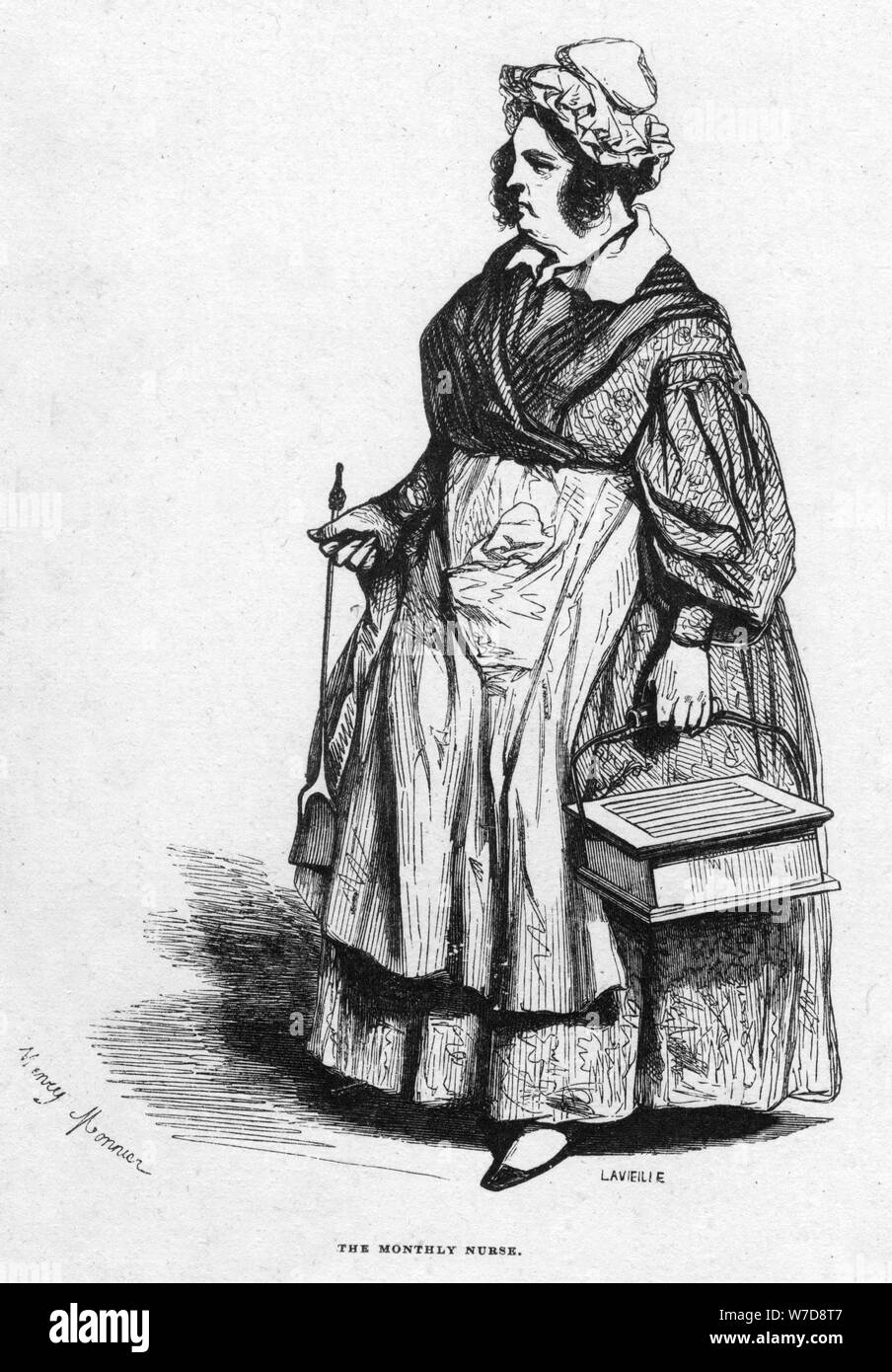 The monthly nurse, 19th century. Artist: Lavieille Stock Photo