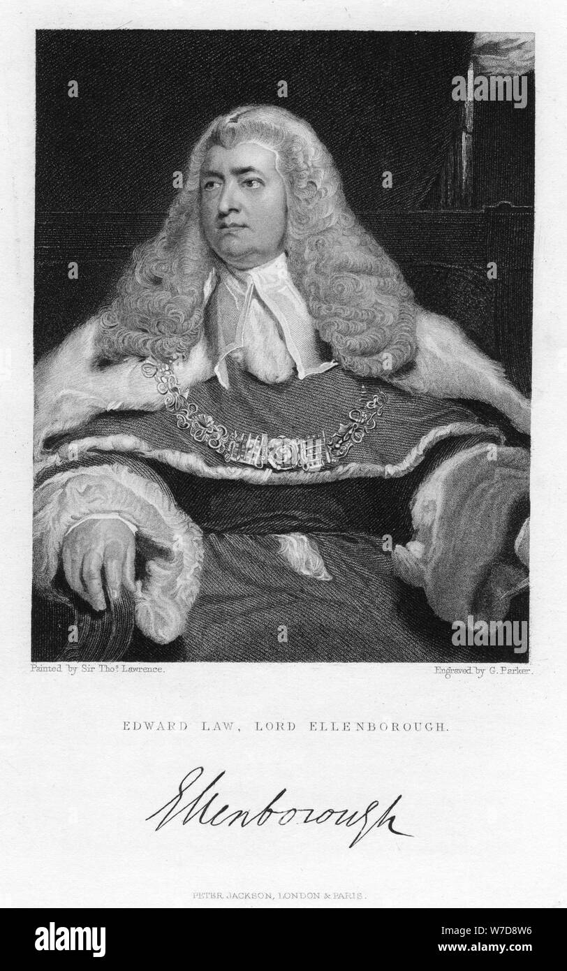 Edward Law, Lord Ellenborough, 19th century.Artist: G Parker Stock Photo