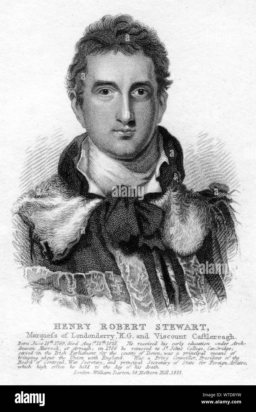 Robert Stewart, 1st Marquess of Londonderry, 1822. Artist: Unknown Stock Photo